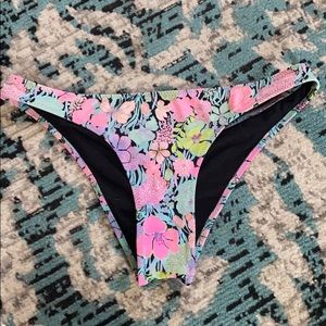 Extra cheeky neon floral bikini bottoms
